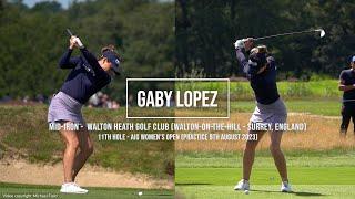 Gaby Lopez Golf Swing Mid-Iron (FO & DTL views) AIG Womens Open (Walton Heath Golf Club) August 2023