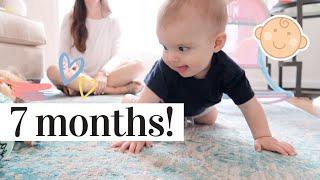 7 MONTH BABY UPDATE | CRAWLING, SITTING, TEETHING, SLEEP TRAINING, BABY LED WEANING | KAYLA BUELL