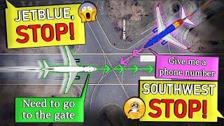 NEAR DISASTER | Takeoff and Taxiing Planes Almost Crash at Washington-Reagan DCA