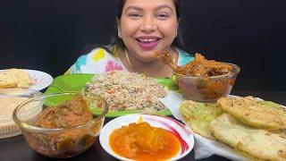 Bigbites, Eating Koraisutir Kochuri, AlurDom, Veg Fried Rice Spicy Chicken, RosMalai, Chati, Papad।।