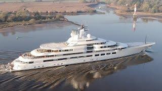 4K | Megayacht SCHEHERAZADE Project LIGHTNING - second Seatrial - Lürssen shipyard