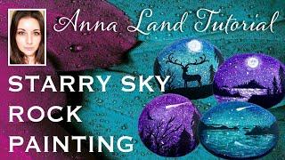 Starry Sky Rock Painting Tutorial / celestial skies