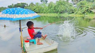 Best hook fishing video - traditional little boy catching big fish by hook - Fish King Bd