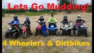 7 Kids Go Mudding on thier quads