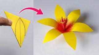 Easy Paper Flower Making | How To Make Paper Flower Craft | Paper Flower Making Step By Step