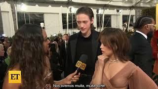 Percy Hynes White em entrevista para a ET no Golden Globe Awards