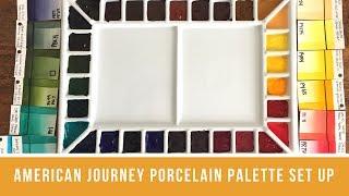 Studio Watercolor Palette Set Up | American Journey Porcelain Palette