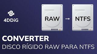 (3 maneiras) Como converter disco rígido RAW para NTFS sem perder dados? | Recuperar partição RAW