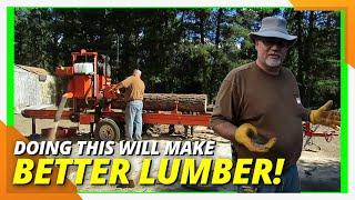 Sawmill Higher Quality Boards with this hack! #sawmilling #woodmizer