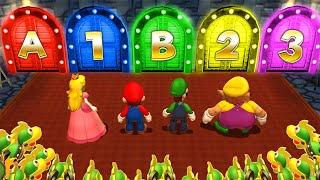 Mario Party 9 Minigames - Peach Vs Mario Vs Wario Vs Luigi (Master Difficulty)