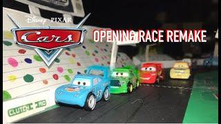 Cars - The First Race (Dinoco 400) Stop Motion Remake/Reenactment Opening Scene