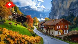 Most Beautiful Places In Switzerland. Lauterbrunnen 4K. Walking Tour Through a Swiss Wonderland