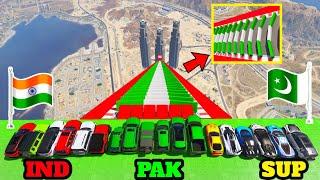 India Vs Pakistan | Gta 5 India Vs Pakistan Vs Super Cars Jumping Challenge | Gta V Gameplay