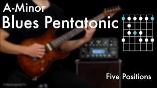 Am Blues Pentatonic - Five Positions