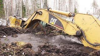 Эвакуация экскаватора Caterpillar 320DL | Evacuation of Caterpillar 320DL tracked excavator