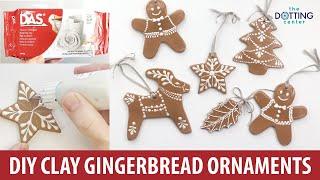 DIY Air Dry Clay Gingerbread Cookie Ornaments