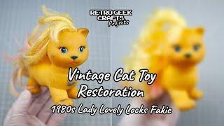 Vintage Cat Toy Restoration (Lady Lovely Locks Fakie) Defrizzing, Cleaning and Styling Doll 1980s