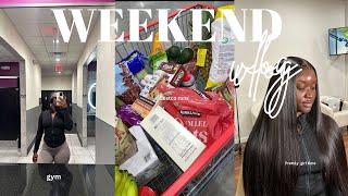 WEEKEND/MOVING VLOG : Grocery Shopping + Pretty Girl time + working out + Quick GRWM