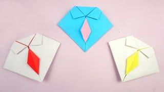 Hemd mit Krawatte aus papier basteln - Hemd basteln einfach - Basteln mit papier | DIY Bastelideen