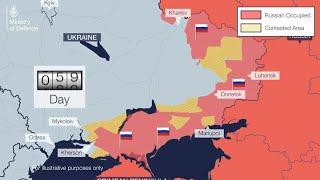 ЗМІНИ НА КАРТІ БОЙОВИХ ДІЙ за 100 днів війни Росії проти України