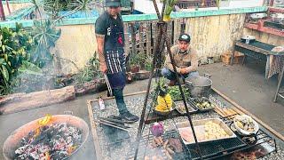 My friend Chavi’s Roof deck kitchen where he cooks everything over charcoal & wood. 