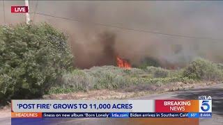 'Post Fire' grows to 11,000 acres as high winds make firefight difficult