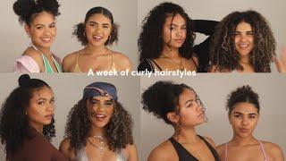 Trying new curly hairstyles for a week + Wash day routine