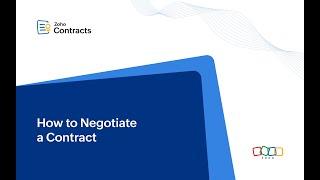 Zoho Contracts | How to Negotiate a Contract | Tutorial