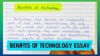 Benifits of Technology Essay in English | Write an Essay on Technology | GSV Education