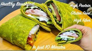 Protein Rich Spinach Wrap for Breakfast | Healthy Wrap for Lunch |Weight Loss Recipe|Breakfast ideas