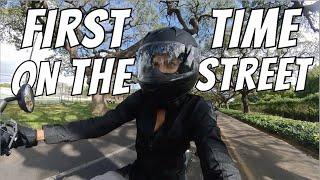 Girl Rider’s First Time On The Street *Nervous*