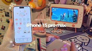 iPhone 15 pro max aesthetic unboxing | cozy gaming setups + accessories