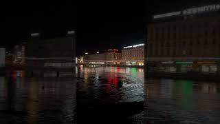 Geneva city lake at night