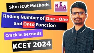 KCET 2024 | Shortcut for Number of 1 - 1 and Onto Functions | Crack In Seconds #kcet2024