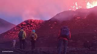 How I found a fissure next to erupting volcano! (enhanced live sound, contrast). 2023 Iceland.