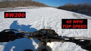 Yamaha BW200 on Frozen Lake. Shredding It