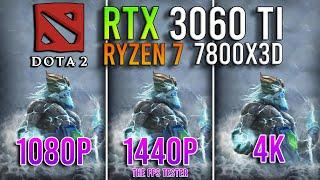 Dota 2 | RTX 3060 Ti + Ryzen 7 7800X3D | 4K, 1440p, 1080p | Maximum Settings