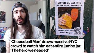 The Hero we needed Cheeseball Man - Draws massive NYC crowd - Cr1tikal Stream