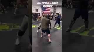 ALEX PEREIRA SPARRING WITH ACTION BRONSON | #SPARRING #TRAINING #MMA #ALEXPEREIRA #RAPPER #FIGHTER