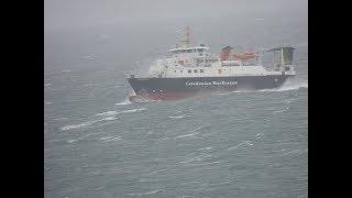 Calmac ferry in Stormy Sea