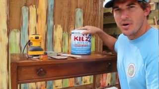 How-to Paint/Distress/Antique Furniture: Project 3 painted blue, refinished, and distressed