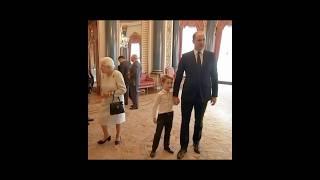 Wow ! Queen Elizabeth, prince Willam and his son prince George#katemiddletion