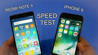 Xiaomi Redmi Note 4 vs iPhone 6 Speedtest | 100% REAL SPEEDTEST