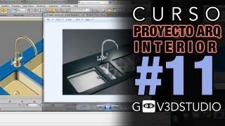 3ds Max Proyecto Arquitectura Interior 11 Cocina - Lavaplatos