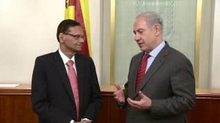 Prime Minister Netanyahu meeting the Minister of External Affairs of Sri Lanka