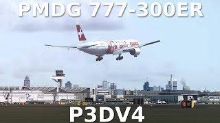 [P3Dv4] 777-300ER SWISS landing at FRANKFURT Airport