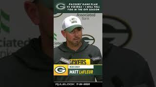 #GreenBay #Coach #LaFleur Reg: Packers'Game plan vs Vikings - i will tell you in the offseason