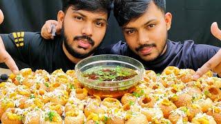 EATING 100 FUCHKA CHALLENGE, SPICY PANIPURI EATING CHALLENGE, STREET FOOD,HUNGRY TWINS, ASMR,MUKBANG