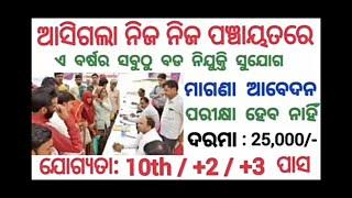 Odisha Gram Panchayat Recruitment 2024 ! Panchayat Level Govt Jobs in Odisha 2024