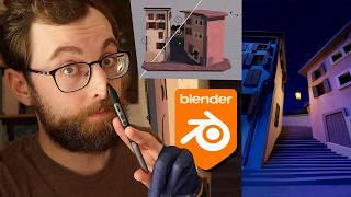 Créer un décor 2D/3D dans Blender (avec le Grease Pencil)